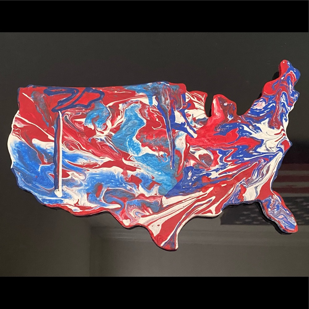 🇺🇸 I L❤️VE AMERICA Original Artwork On Wood Make America Great Again 🙏🏼🇺🇸